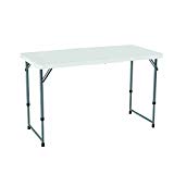Cheap Lifetime 4428 Height Adjustable Folding Utility Table, 48 by 24 Inches, White Granite