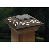 Deckorators Maine Oriental Solar Leaf Designer Post Cap Light with Cedar Base (Deckorators DB141620) Deckorators Maine Oriental Solar Leaf Designer Post Cap Light with Cedar Base (Deckorators DB141620)