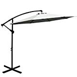 ABCCANOPY 10 FT Hanging Umbrella Cantilever Umbrella Offset Patio Umbrella Outdoor Market Umbrella Easy Open Lift 360 Degree Rotation (Light Beige-1) For Sale