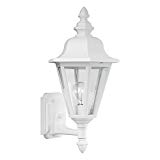 Sea Gull Lighting 8824-15 Brentwood One-Light Outdoor Wall Lantern with Clear Glass Panels, White Finish Review