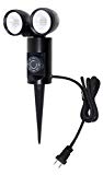 Link2Home EM-27112B 500 Lumen Outdoor Double Stake LED with Photocell Technology and Countdown Timer Landscape Light in Black