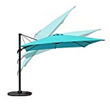 COBANA Offset Rectangular Cantilever Aluminum Patio Umbrella 10 Feet with Cross Base and 360 Degree Rotation, Blue COBANA Offset Rectangular Cantilever Aluminum Patio Umbrella 10 Feet with Cross Base and 360 Degree Rotation, Blue
