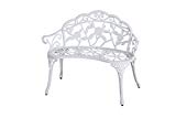 Sunjoy Rosier Cast Aluminum Verdi White Loveseat Bench Sunjoy Rosier Cast Aluminum Verdi White Loveseat Bench