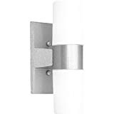 Progress Lighting P5512-16 2 Light Wall Fixture with Threaded Opal Glass Shades and Vapor-Proof Gaskets That Mount Horizontally Or Vertically, Satin Aluminum Review