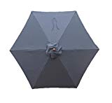 Cheap Formosa Covers 9ft Umbrella Replacement Canopy 6 Ribs in Charcoal Grey (Canopy Only)