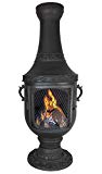 Cheap The Blue Rooster CAST IRON Venetian Wood Burning Chiminea in Charcoal.