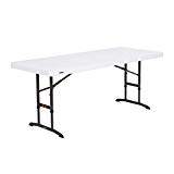 Lifetime 80752 Commercial Adjustable Height Folding Table, 6-Foot, White Granite Review
