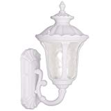 Livex Lighting 7850-03 Oxford 1 Light Outdoor Wall Lantern, White For Sale
