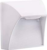 RAB Lighting 5″ Square 5W Cool White LED Steplight, White Finish For Sale