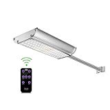 Solar Gutter Lights, WZTO 70 LEDs Solar LED Light Outdoor Wall Sconces with Mounting Pole, 5 Work Modes, IP65 Waterproof Outdoor Motion Sensor Light Solar Powered Lighting for Porch Garage Path(White) For Sale