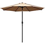 ABBLE Outdoor Patio Umbrella 9 Ft with Tilt and Crank, Weather Resistant, UV Protective Umbrella, Durable, 8 Sturdy Steel Ribs, Market Outdoor Table Umbrella, Tan
