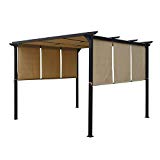 Great Deal Furniture Dione Outdoor Steel Framed 10′ by 10′ Gazebo, Beige Review