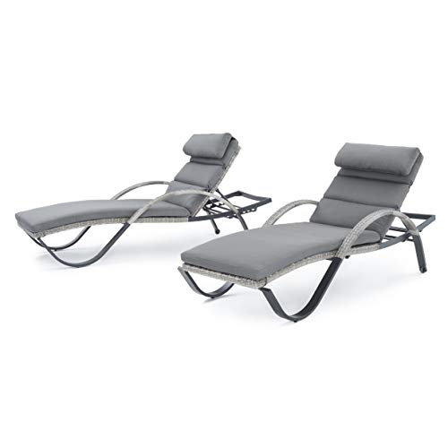 RST Brands Cannes Chaise Lounges Cushions, Charcoal Grey