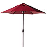 Cheap Abba Patio 7-1/2 ft. Round Outdoor Market Patio Umbrella with Push Button Tilt and Crank Lift, Red