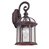 Sunset Lighting F7949-62 One Light Outdoor Wall Lantern, Rubbed Bronze Finish with Clear Beveled Glass Review