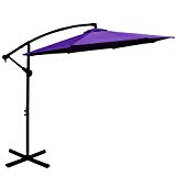 Cheap ABCCANOPY 10 FT Hanging Umbrella Cantilever Umbrella Offset Patio Umbrella Outdoor Market Umbrella Easy Open Lift 360 Degree Rotation (Purple)