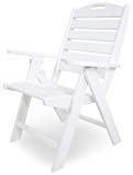 POLYWOOD NCH38WH Nautical Highback Chair, White POLYWOOD NCH38WH Nautical Highback Chair, White