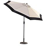 CASTLECREEK 9′ Two-Tone Deluxe Market Patio Umbrella, Khaki/Black Review