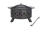 Cheap Legacy Heating 50 Pounds 30 Inch Heavy Duty Black Wood Burning Fire Pit, with Cooking Grate