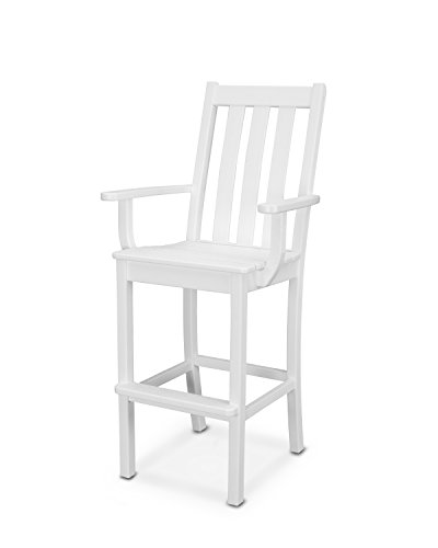 POLYWOOD Vineyard Bar Arm Chair (White)