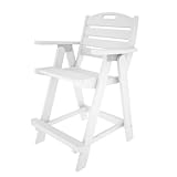 POLYWOOD NCB40WH Nautical Counter Chair, White For Sale