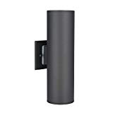 Outdoor Wall Light, UL Listed Porch Light Fixture, IP54 Waterproof Wall Sconce, Painted Gray Stainless Steel 304 Cylinder for Garden & Patio ALHAKIN