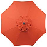 Bayside-21 Polyester 9ft – 8 Ribs Umbrella Replacement Canopy Only (9′, Rust)