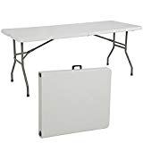 Cheap Best ChoiceProducts Folding Table Portable Plastic Indoor Outdoor Picnic Party Dining Camp Tables, 6′