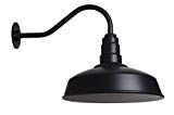 The Gardena Gooseneck Barn Light | Standard Warehouse Steel Dome on a Gooseneck | Barn Lighting and Farmhouse Lighting | Made in America (16″ Gooseneck, Matte Black) For Sale The Gardena Gooseneck Barn Light | Standard Warehouse Steel Dome on a Gooseneck | Barn Lighting and Farmhouse Lighting | Made in America (16″ Gooseneck, Matte Black) For Sale