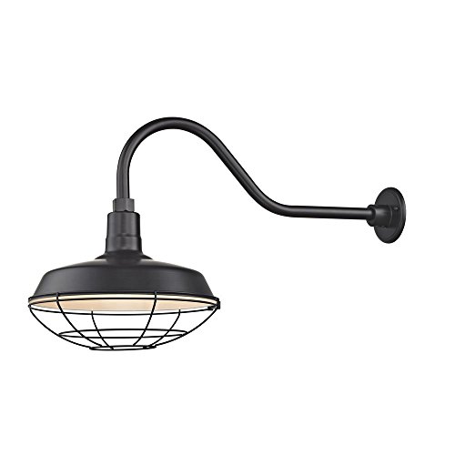 Black Gooseneck Barn Light with 14