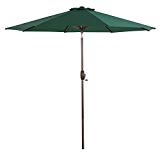 Ulax furniture Patio 9 Ft Market Outdooor Aluminum Umbrella, Tilt W/Crank, 100% Polyester, Dark Green