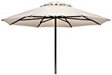 Telescope Casual Furniture Commercial Outdoor Market 9′ Round Umbrella, Textured Desert Frame, Wren Fabric For Sale