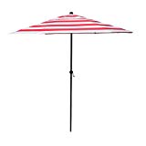APEX LIVING 7.5 Feet Garden Patio Umbrella Market Outdoor Table Umbrella with Carry Bag Red and White Stripe For Sale