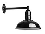 The Standard Light Kit | Black 12 Inch Standard Steel Shade | 11 Inch Short Stem Wall Mounted Steel Arm | Made in the USA For Sale
