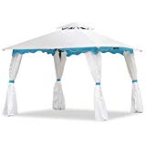 Cheap TANGKULA 2 Tier 10’x10′ Patio Gazebo Canopy Tent Steel Frame Shelter Awning W/Side Walls