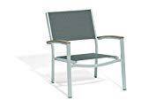 Oxford Garden Travira TVCAST109V4 Chat Chair - Titanium Sling Seat - Tekwood Vintage Armcaps - Set of 4 Oxford Garden Travira TVCAST109V4 Chat Chair - Titanium Sling Seat - Tekwood Vintage Armcaps - Set of 4