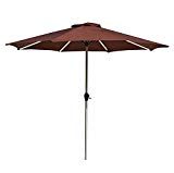 Cheap Le Papillon 9-Feet Outdoor Umbrella LED Light Bar Market Patio Umbrella with Crank, Coffee