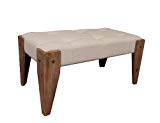 Rustic Elegance Tufted Fabric Bench