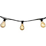 Bulbrite 810055 String10/E12/Black-A15KT Indoor & Outdoor String Light w/Incandescent 25W Nostalgic Thread A15 Bulbs, 14′, 10 Lights, Candelabra/E12 Base