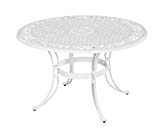 Home Styles 5552-32 Biscayne Round Outdoor Dining Table, White Finish, 48-Inch For Sale