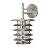 Jesco Lighting GS40S16 One Light Outdoor Five-Baffle Monitor Wall Sconce, Brushed Stainless Steel Finish Jesco Lighting GS40S16 One Light Outdoor Five-Baffle Monitor Wall Sconce, Brushed Stainless Steel Finish