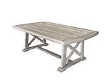 Courtyard Casual Driftwood Gray Teak Surf Side Outdoor Coffee Table For Sale