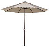 Abba Patio 11-Feet Patio Umbrella Push Button Tilt Crank, Beige