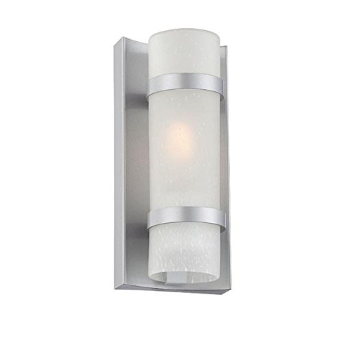 Acclaim 4700BS Apollo Collection 1-Light Wall Mount Outdoor Light Fixture, Brushed Silver For Sale