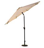 9 Feet Patio Umbrella,Outdoor Market Umbrella with Push Button and Air Vented Top,8 Ribs, Beige