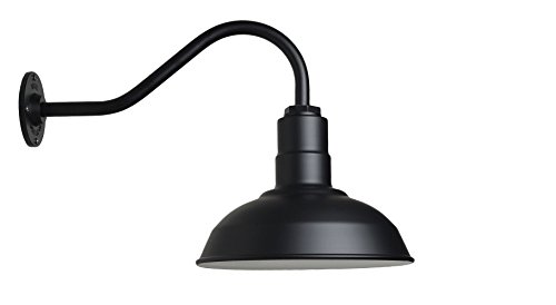 Small Barn Light Gooseneck Mount | The Westchester Gooseneck Standard Warehouse Steel Dome | Modern Farmhouse Barn Lighting Made in America (16″ Gooseneck, Matte Black) Review