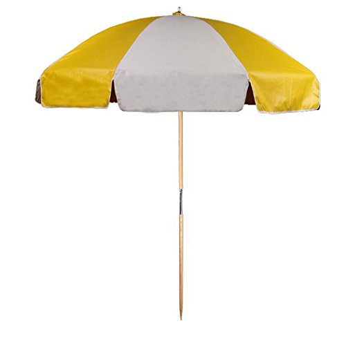 7.5 ft. Steel Commercial Grade Vinyl Beach Umbrella with Ash Wood Center Pole For Sale