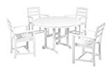 POLYWOOD PWS132-1-WH La Casa Café 5-Piece Dining Set, White