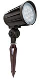 Westgate Lighting LED 12V Outdoor Landscape Garden Bullet Flood Lights – Path Walkway Lawn Spotlights – Wire/Spike Accessories Included – IP67 Waterproof – High Lumen (12W, 3000K Bronze) For Sale