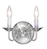 Cheap Livex Lighting 5018-91 Williamsburg 2-Light Wall Sconce, Brushed Nickel